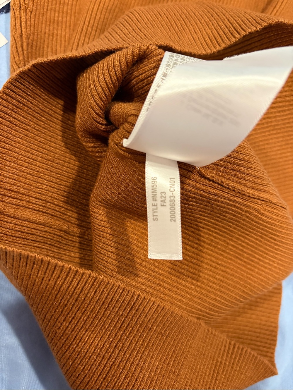 Madewell Ribbed Sleeveless Tank Top XS Rust Brown High Neck - Picture 7 of 7